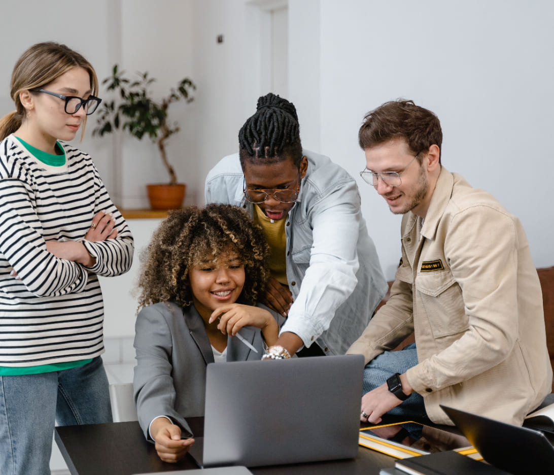 A hiring team reviewing a candidate together